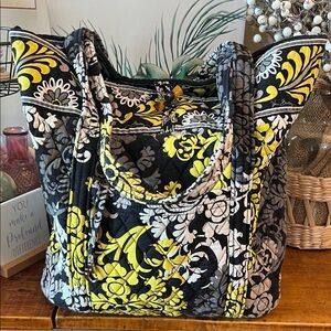 Vera Bradley Black and Yellow Patterned Tote